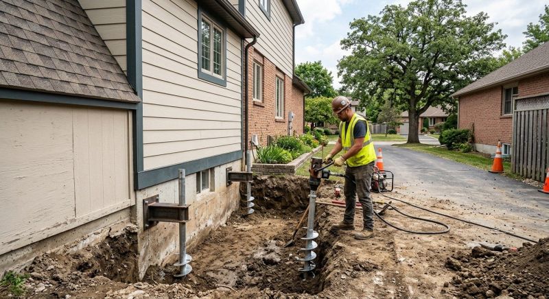 Helical Piers Installation in Calvert County, MD