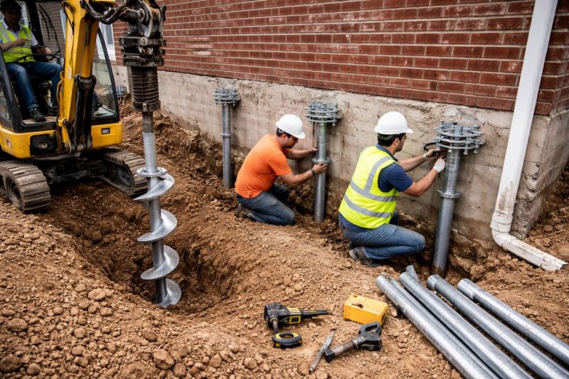 Helical Piers Installation in Calvert County, MD