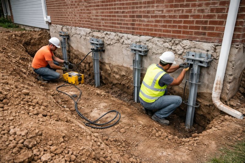 Helical Piers Installation in Calvert County, MD
