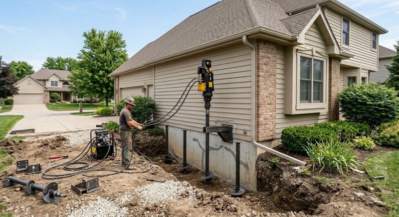 Helical Pile Installation in Calvert County, MD